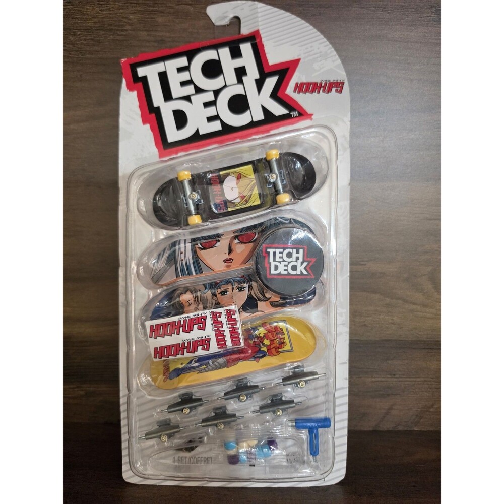 Tech Deck Hook Ups Finger Skateboard 4 Pack Anime Girl Robot Toy Fidget Sealed